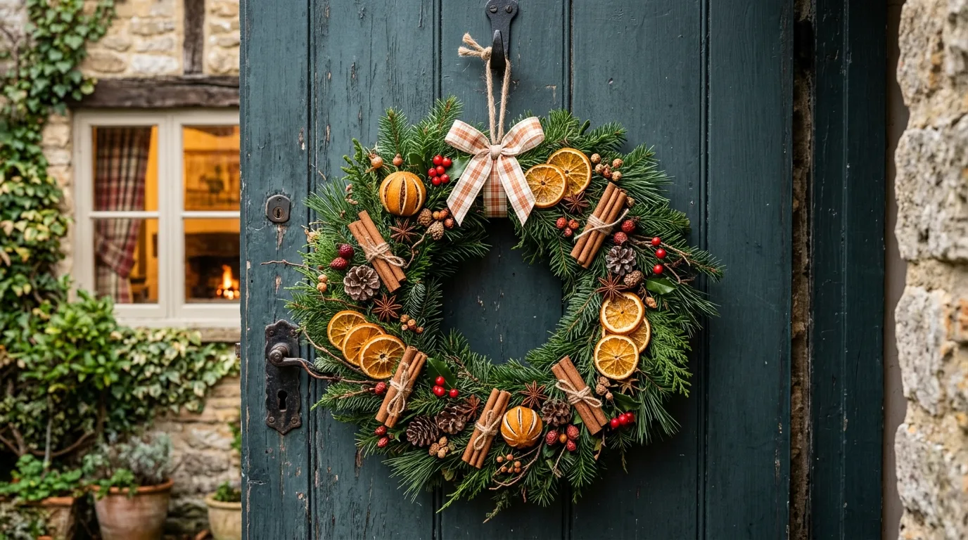 Cottage-Style Wreath With Dried Orange Slices